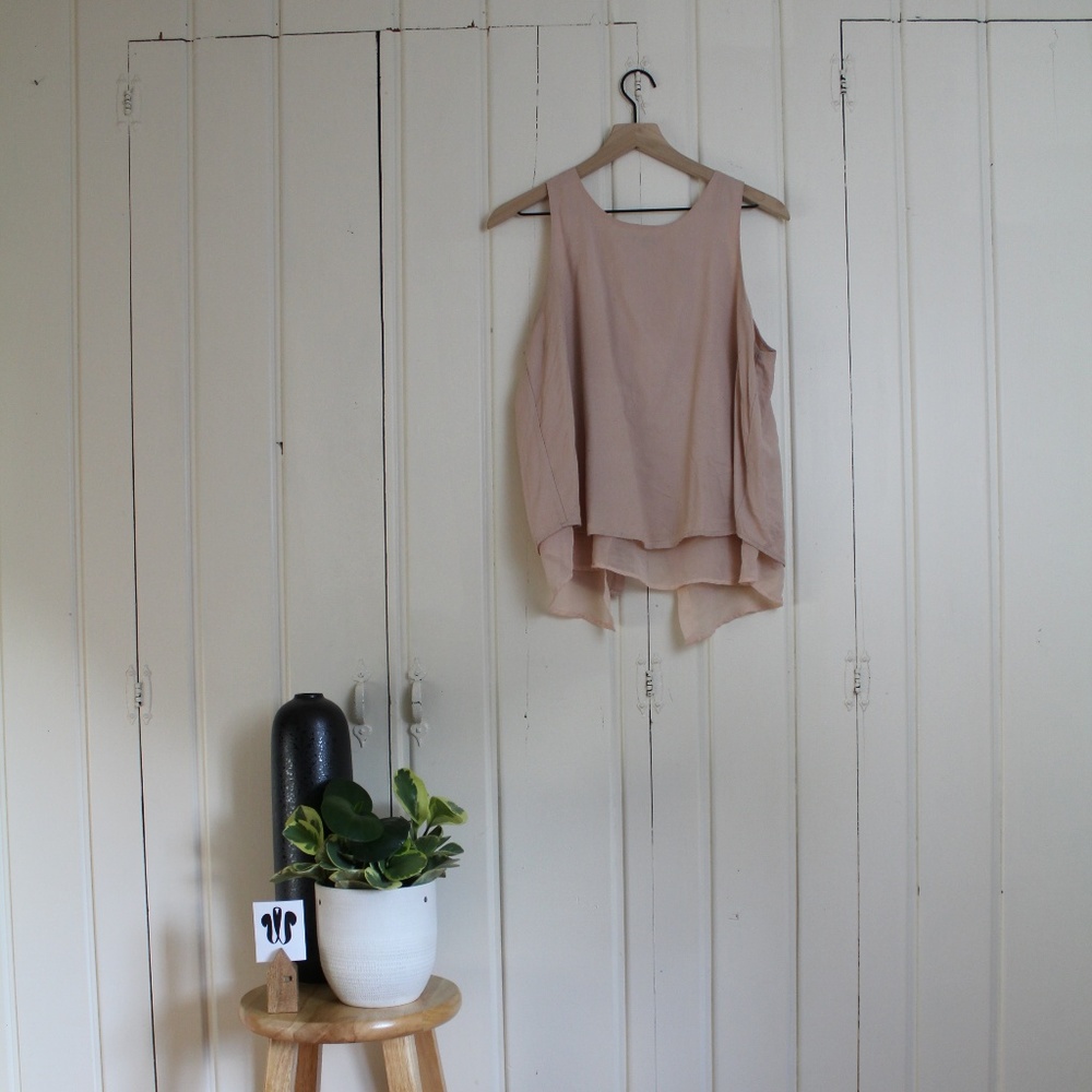 Shine Star Open Back Blush Tank